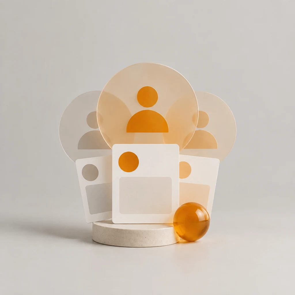 Abstract desk setup suggesting repeat visitors and audience lists